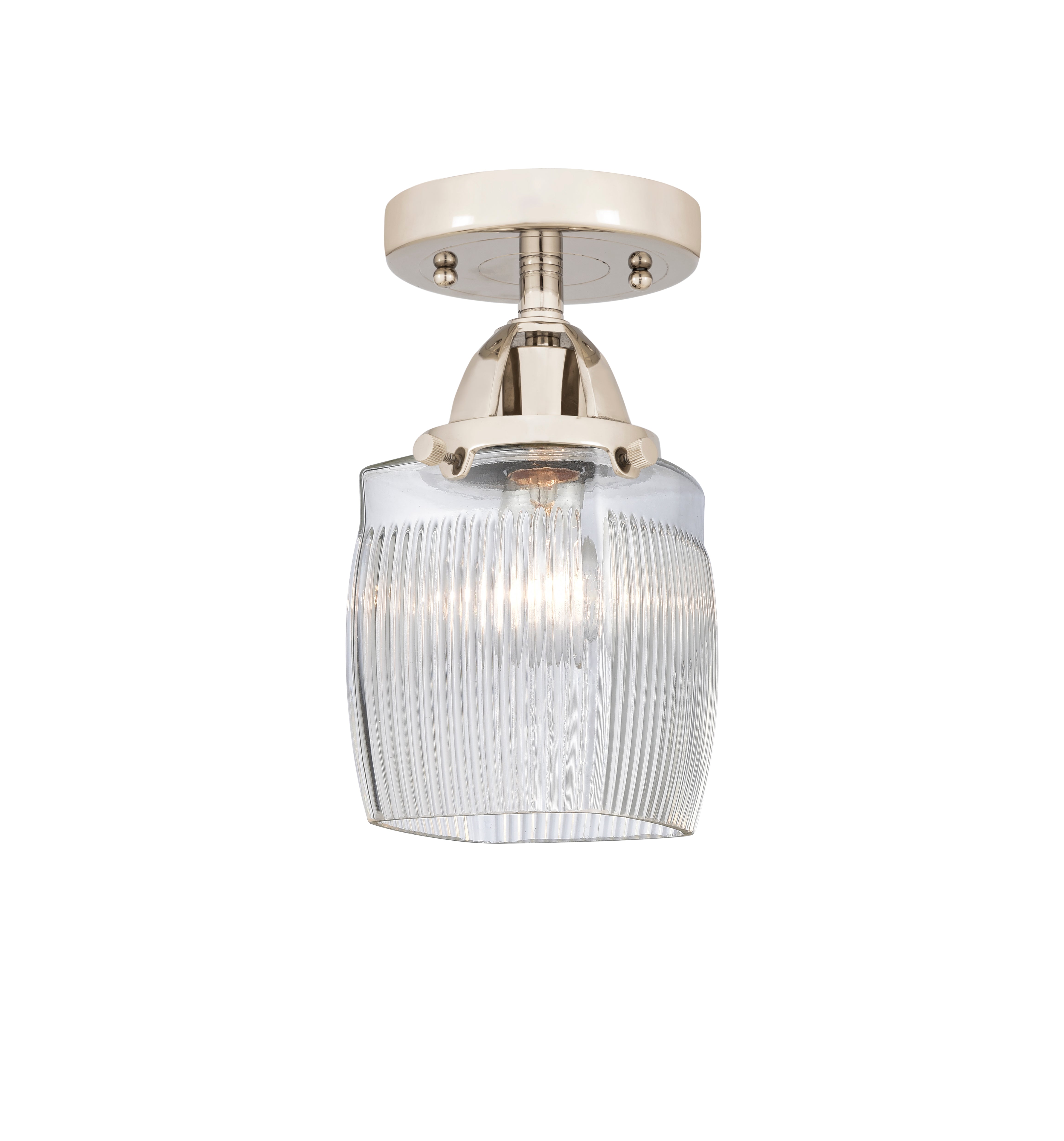 Nouveau Semi-Flush Mount 2 Lights Nickel