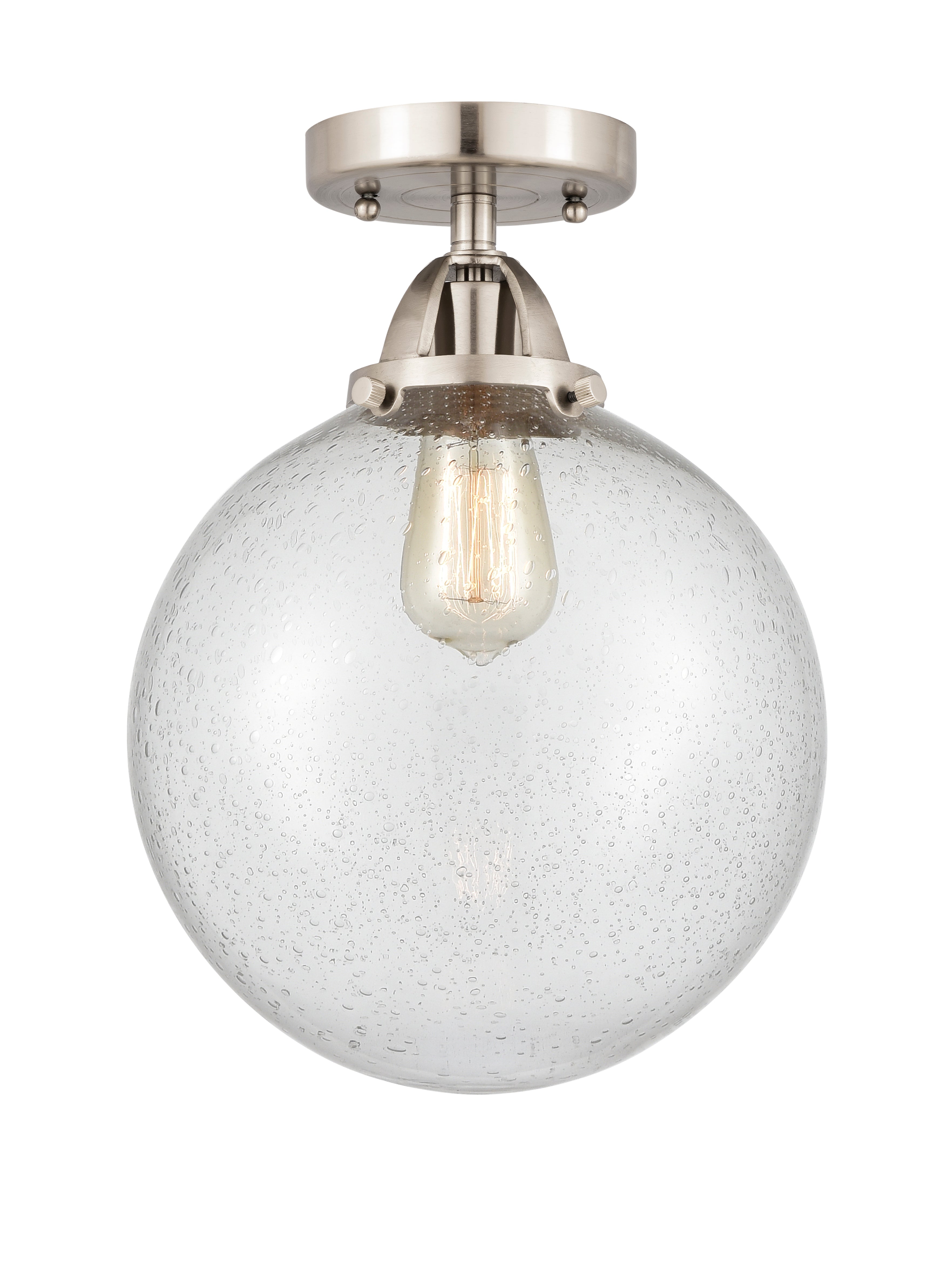 Nouveau Semi-Flush Mount Brushed Satin Nickel