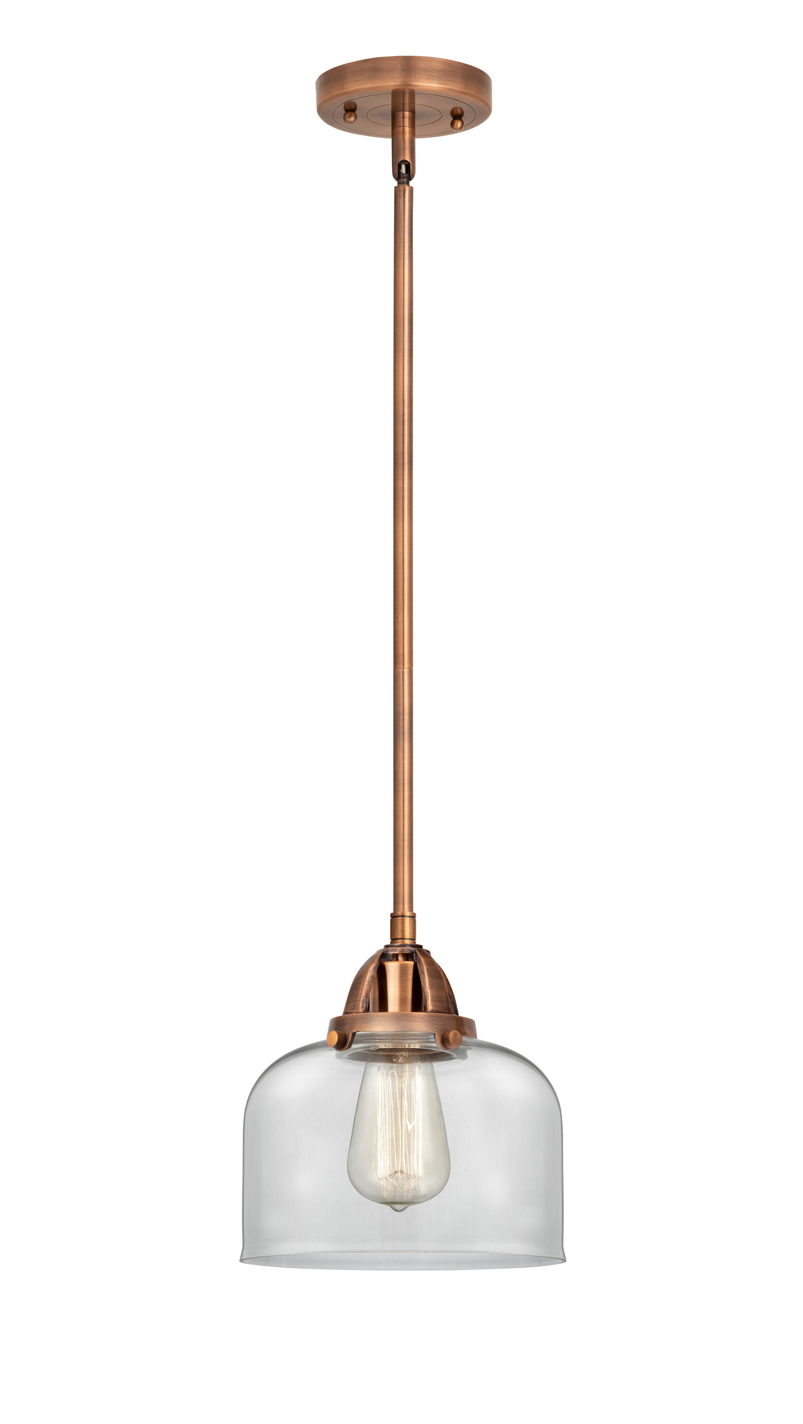 Nouveau 2 Mini Pendant Antique Copper Brass