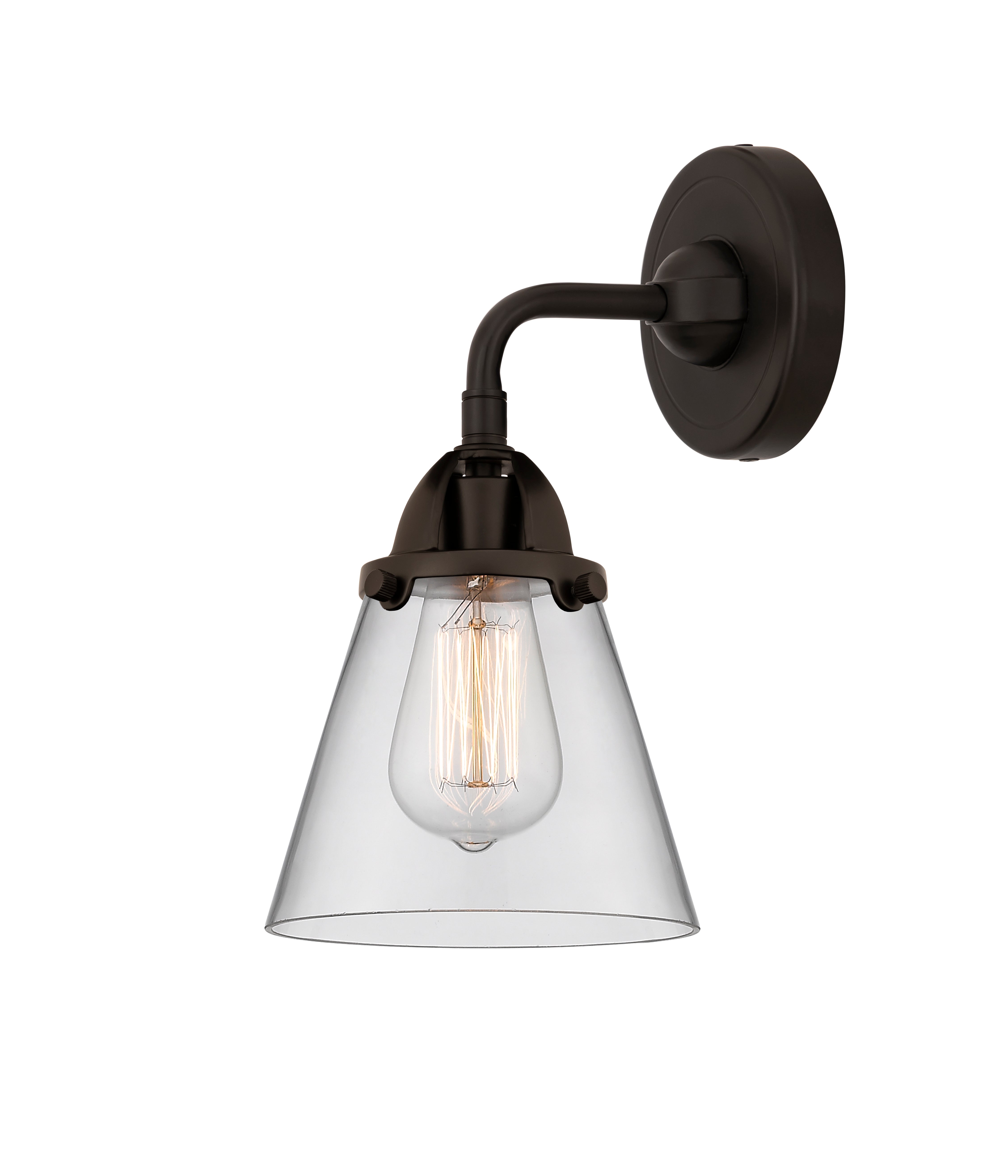 Nouveau 2 Sconce Cast Brass Glass Steel