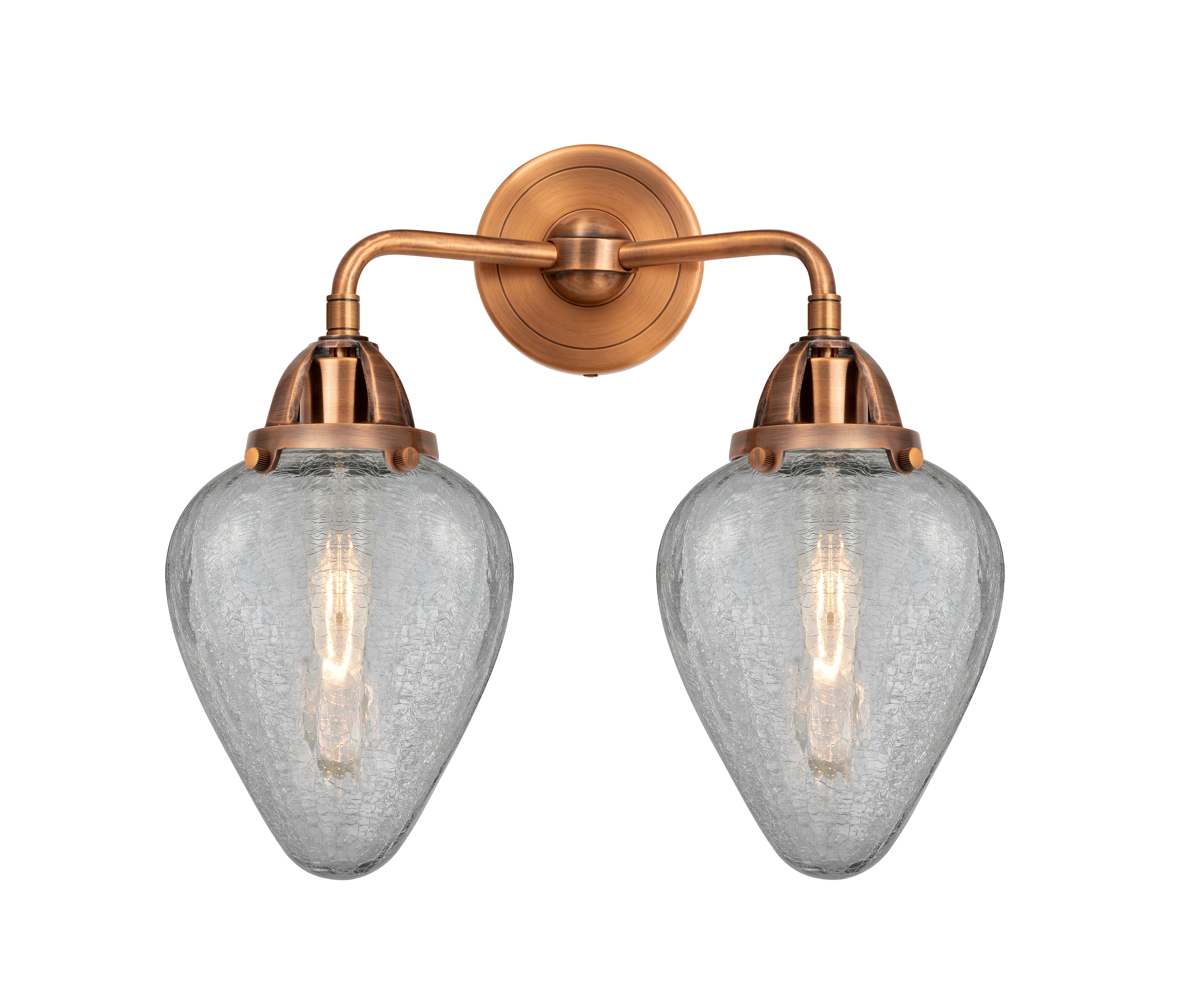 Nouveau 2 Vanity Light Cast Brass Glass
