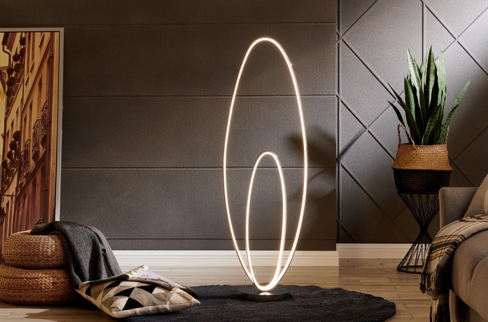 Milan Chrome LED 65" Floor Lamp | Dimmable