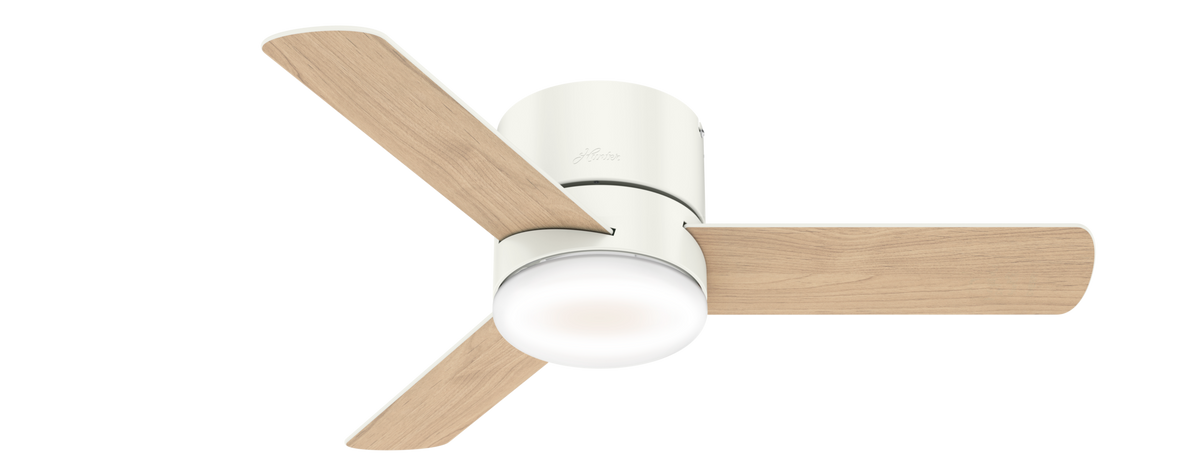 44 inch Minimus Fresh White Low Profile Ceiling Fan with LED Light Kit and Handheld Remote