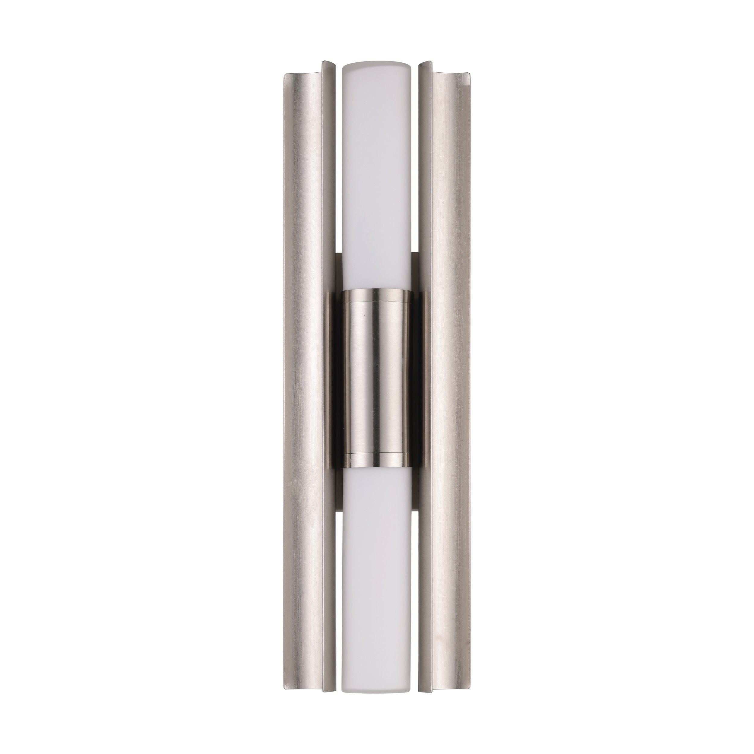 Colton 18-inch 2-light Brushed Nickel 5CCT LED Vanity Light with Etched Opal Glass Shades