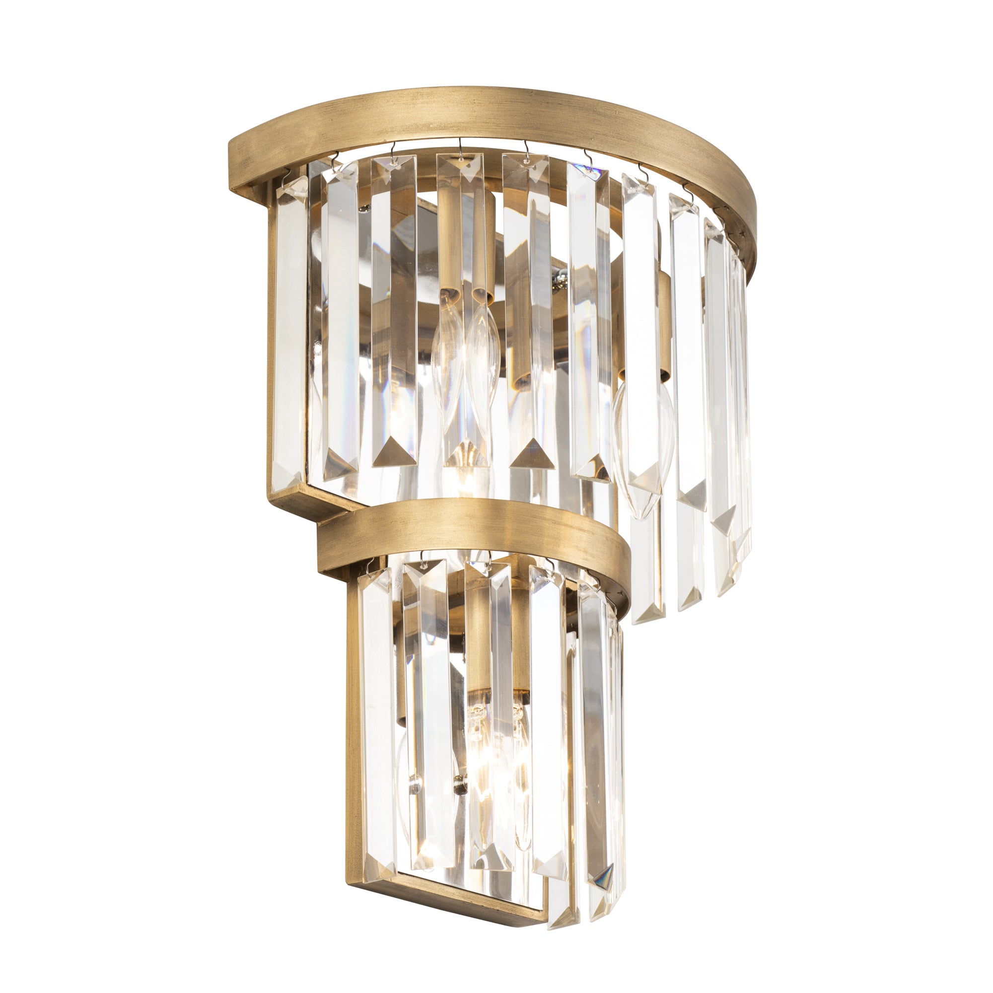 Social Club 3 Light 2-Tier Crystal Wall sconce