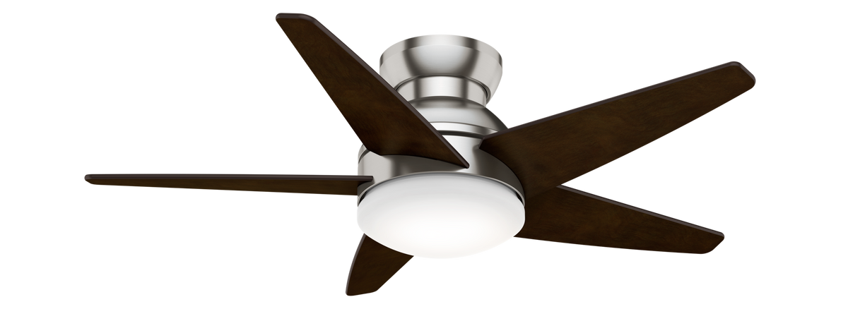 Casablanca 44 inch Isotope Brushed Nickel Low Profile Ceiling Fan with LED Light Kit and Wall Control