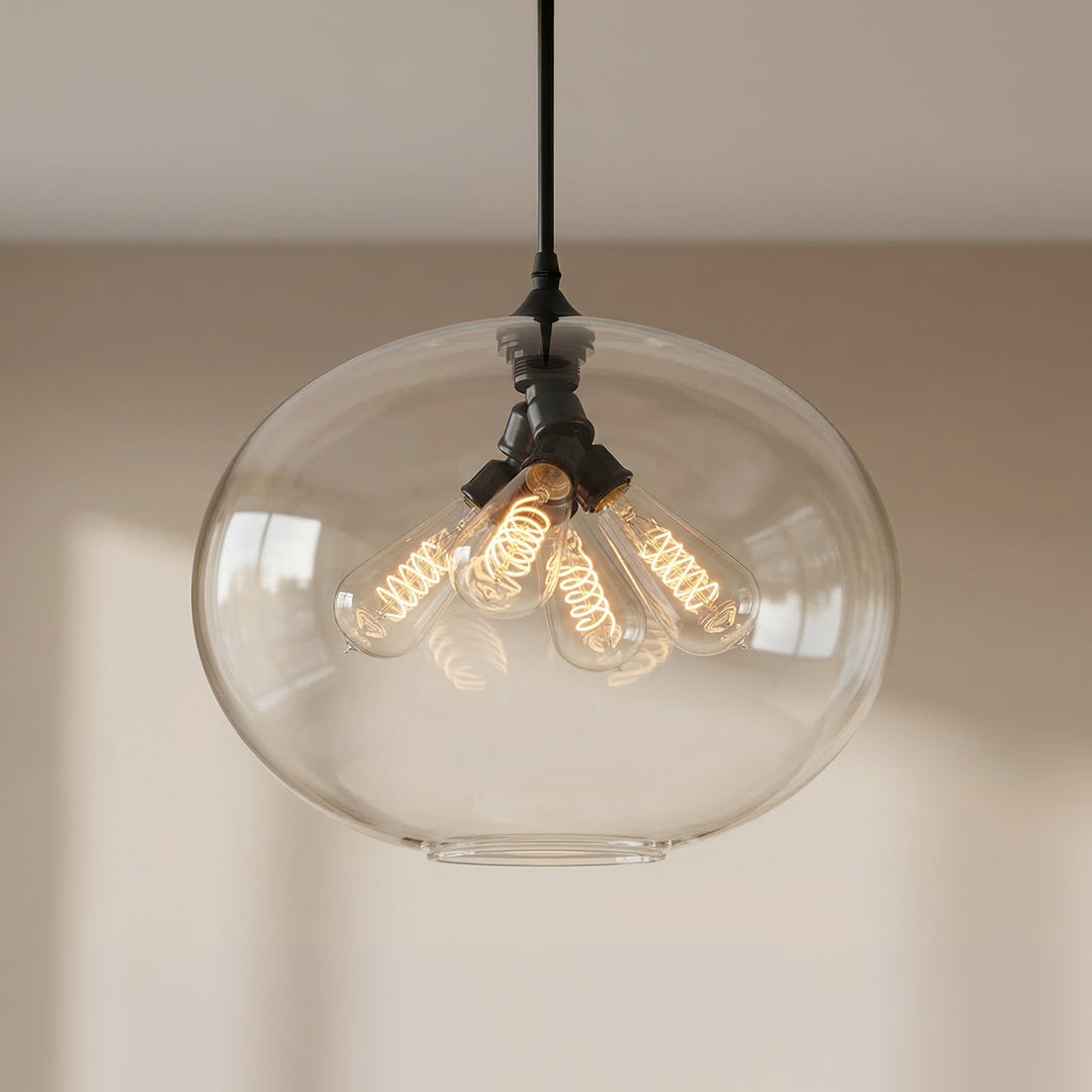 Glass 4 Light 16in Glass Pendant Light