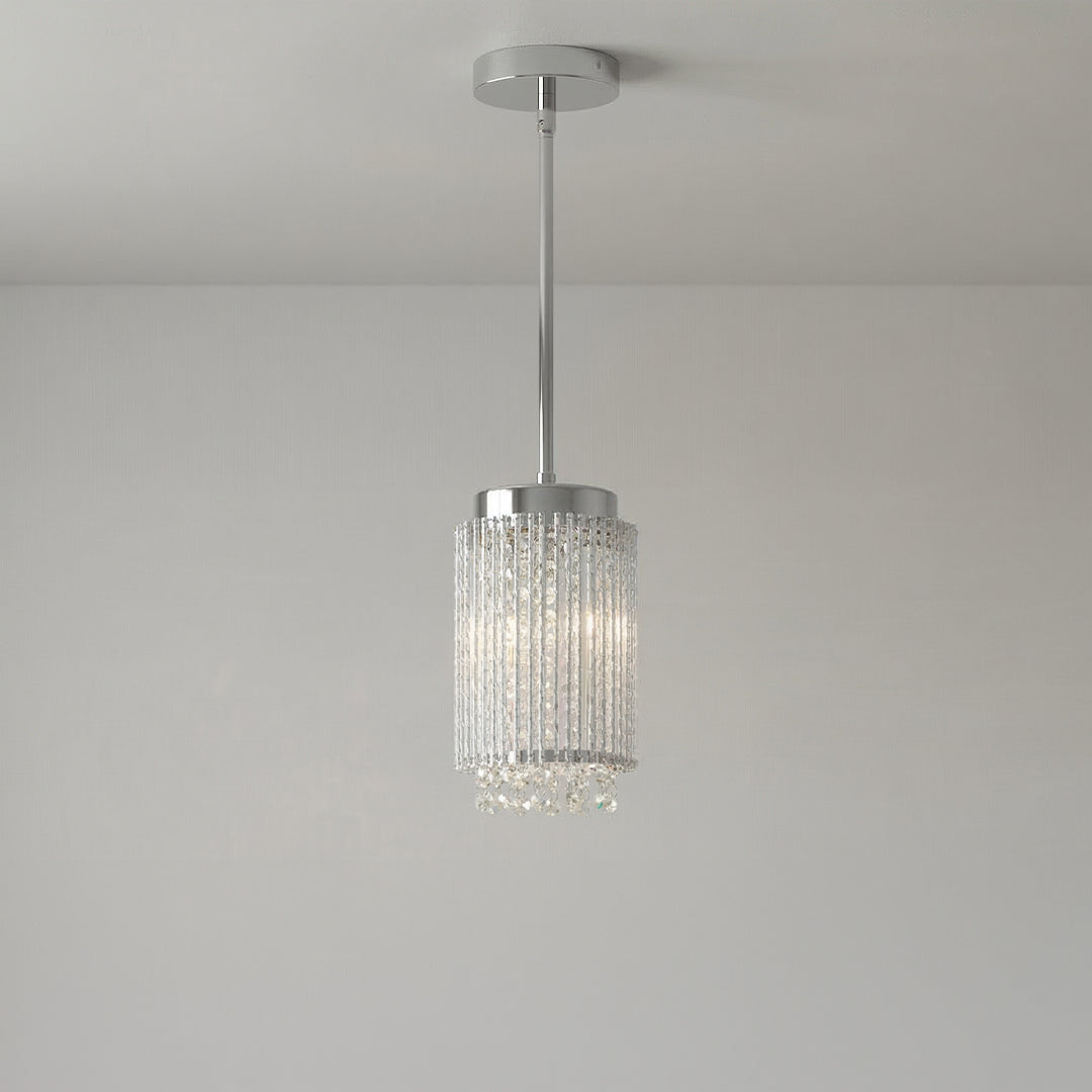 Claire 2 Light Drum Shade Mini Pendant With Chrome Finish