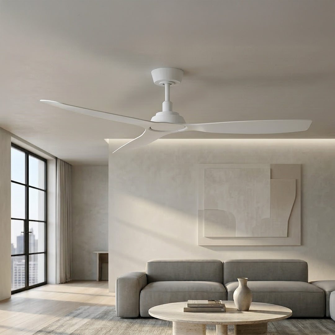 52 Inch Indoor Outdoor DC White Fan with Remote