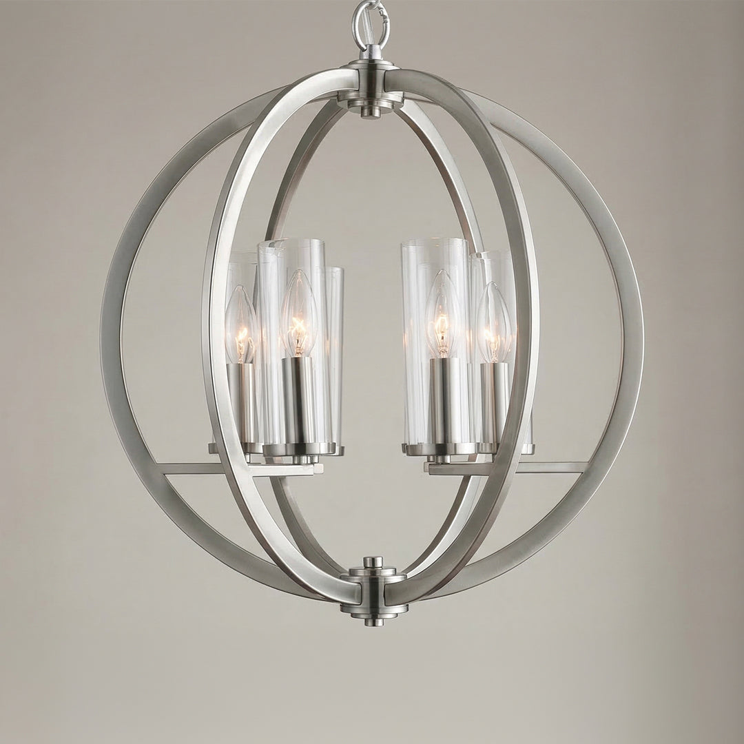 Elton 6 Light Satin Nickel Chandelier