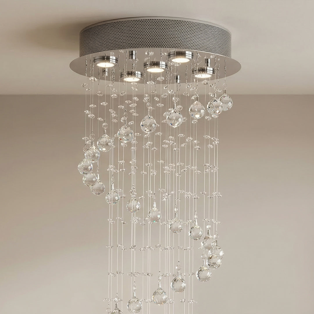 Spiral 5 Light Chrome Chandelier