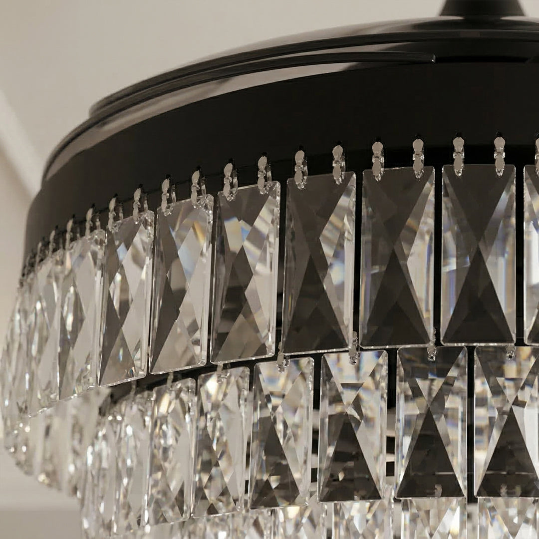 48 Inch Antique Black Retractable Blade Ceiling Fan