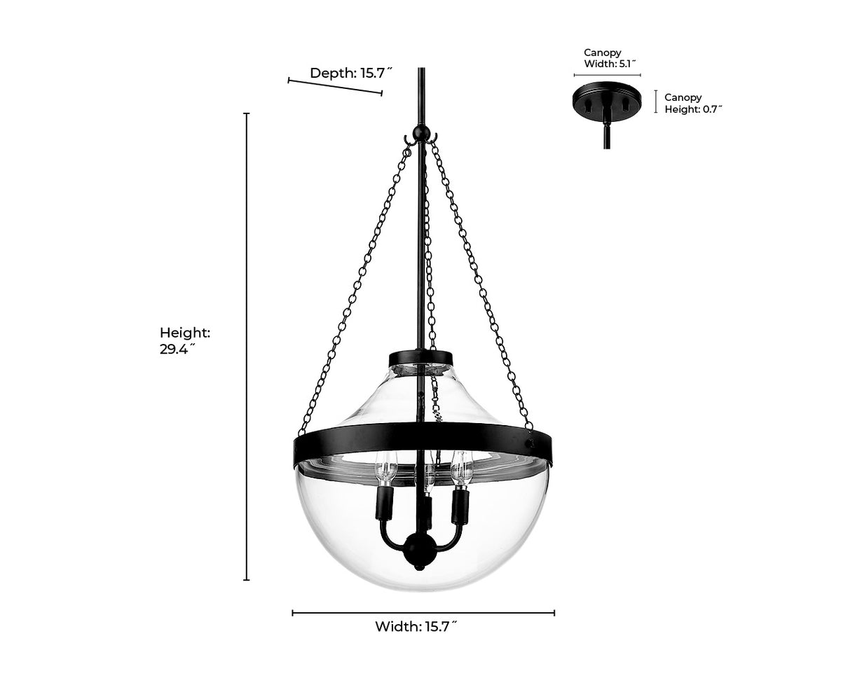 29.4'' Clarra Modern Gold 3 Light Pendant