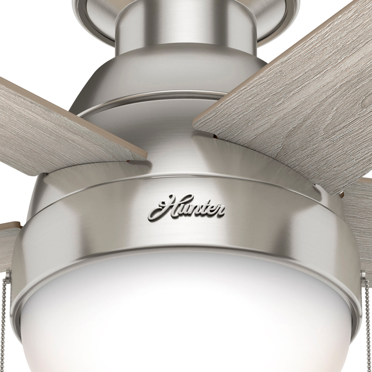 46 inch Anslee Brushed Nickel Low Profile Ceiling Fan with LED Light Kit and Pull Chain