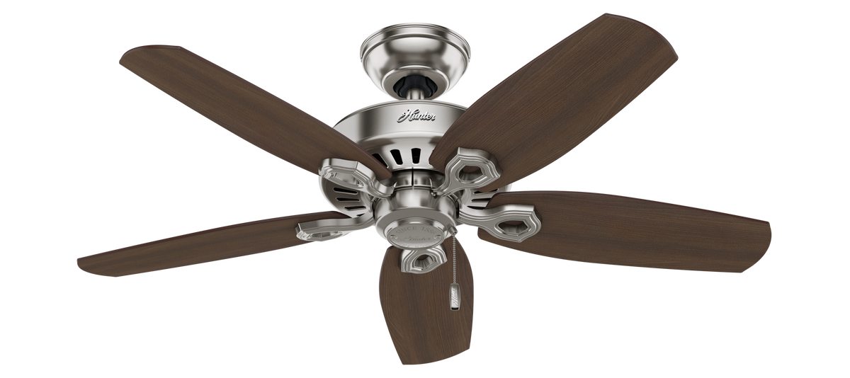 42 inch Builder Brushed Nickel Ceiling Fan with LED Light Kit and Pull Chain
