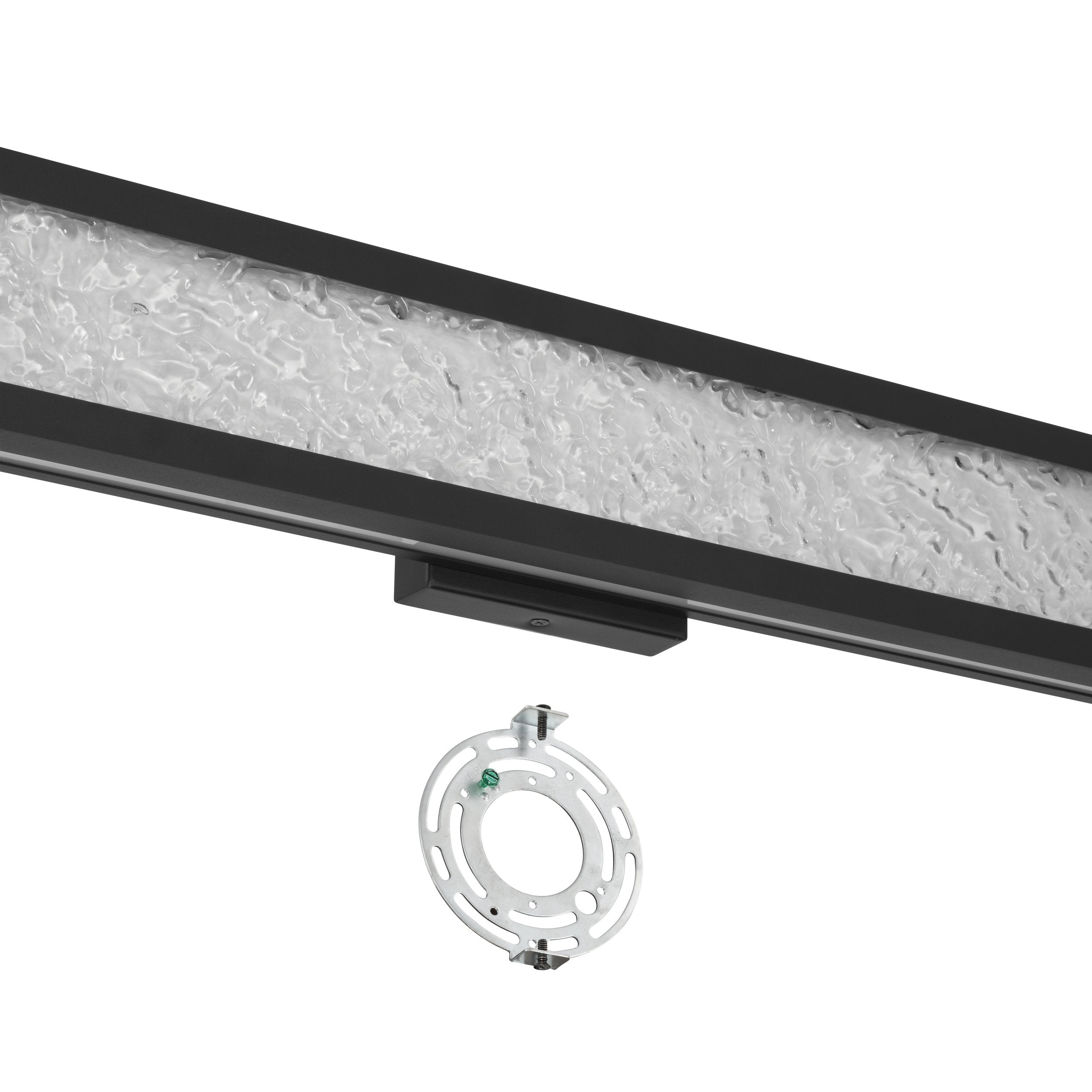 Courtney 32-inch Textured Black 5CCT LED Vanity Light with Clear Water Glass
