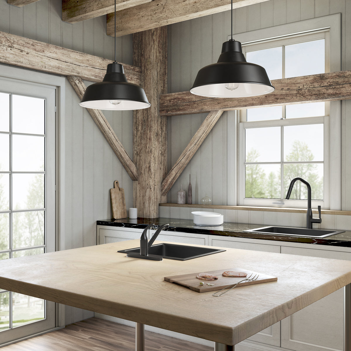 10.5'' R Series Satin Black 1 Light Pendant