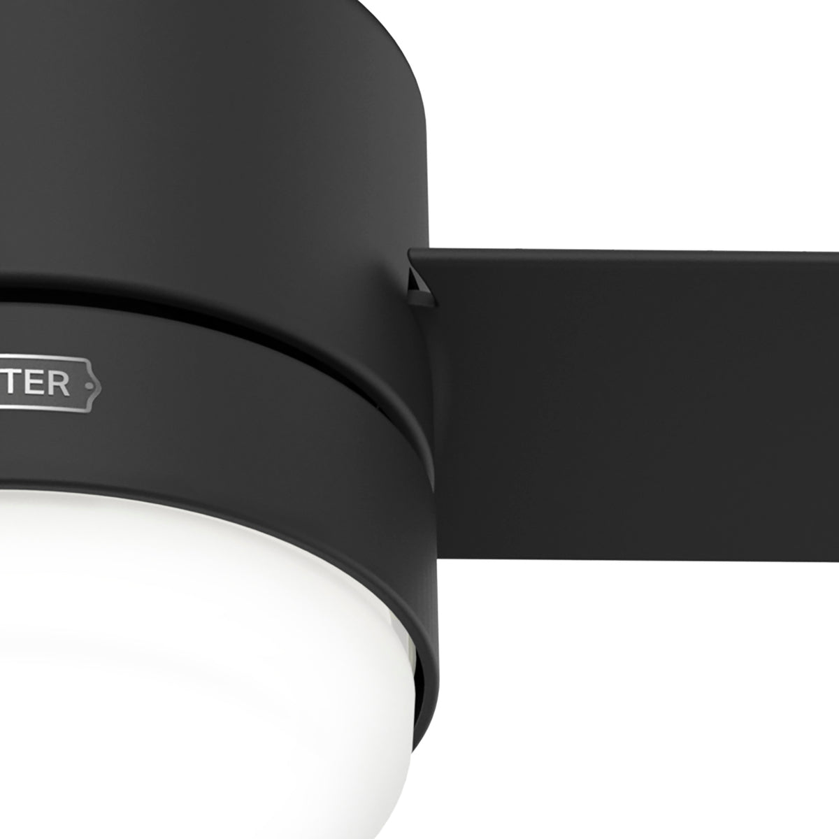 44 inch Gilmour Matte Black Damp Rated Ceiling Fan with LED Light Kit and Handheld Remote