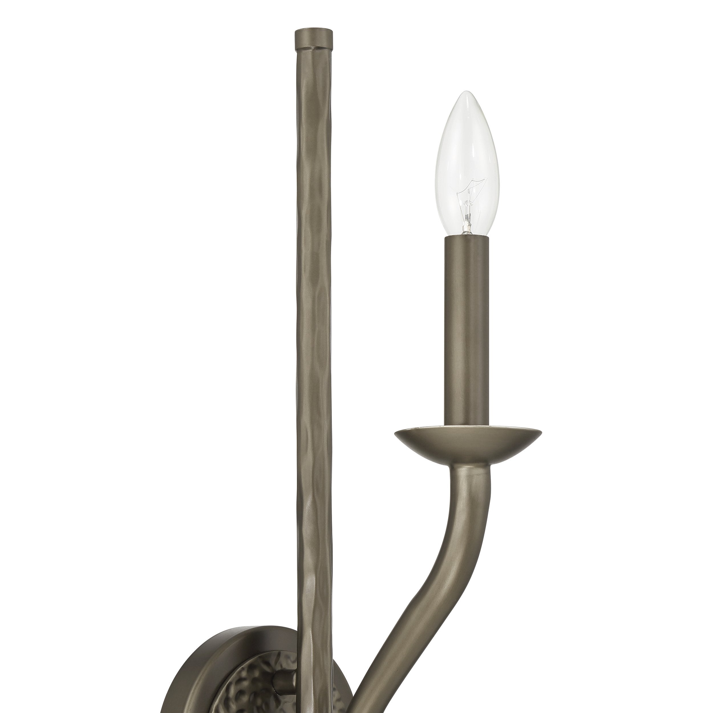 Bethany 19-inch 1-light Forged Bronze Wall Sconce with Natural Linen Shade