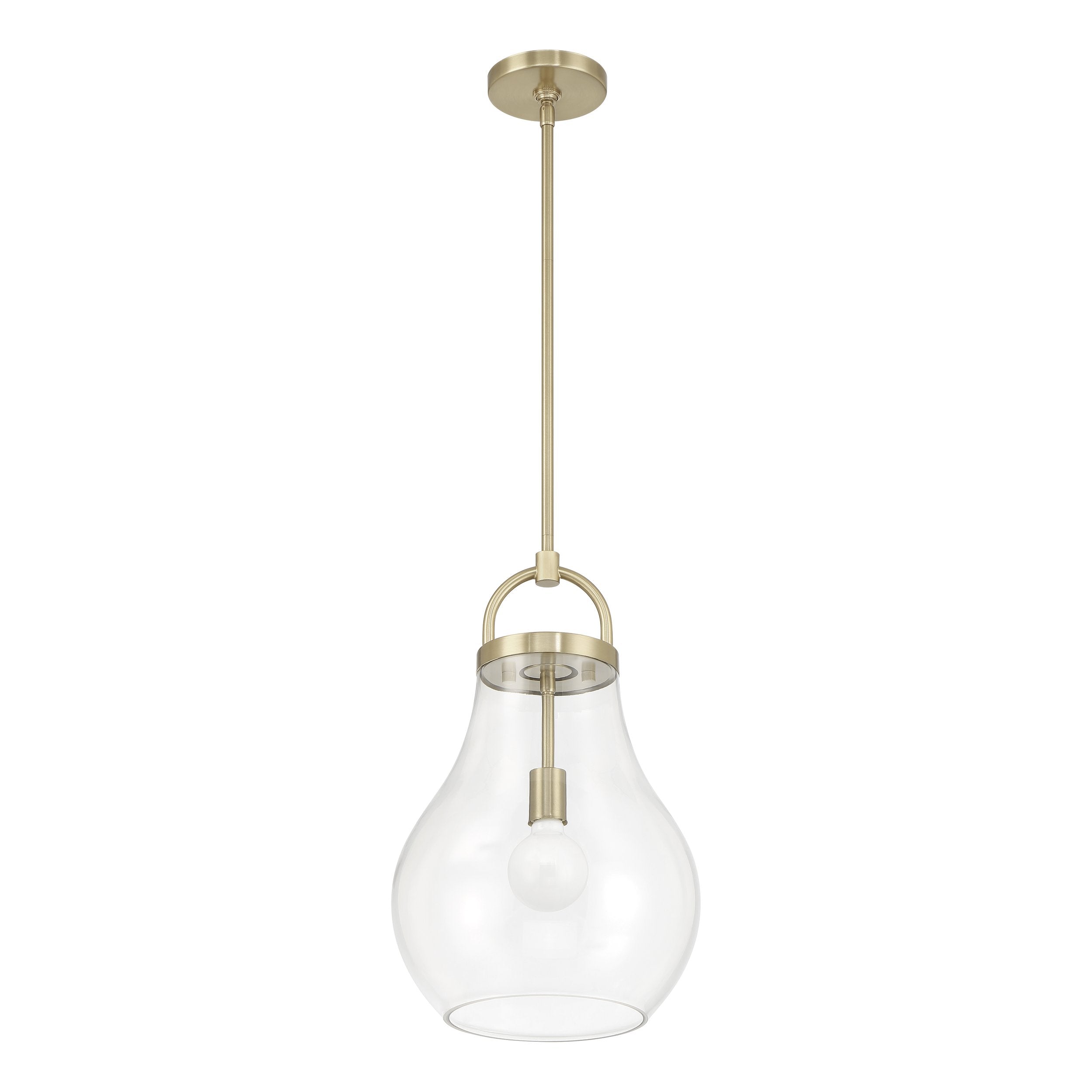 Mansfield 12-inch 1-light Champagne Gold Pendant Light with Clear Glass Shade
