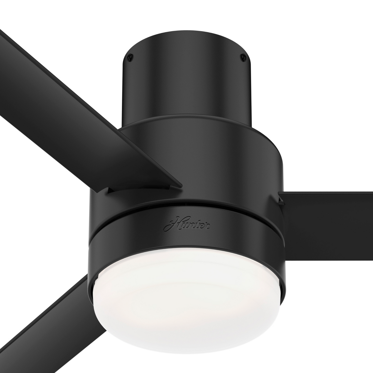 44 inch Gilmour Matte Black Low Profile Damp Rated Ceiling Fan with LED Light Kit and Handheld Remote