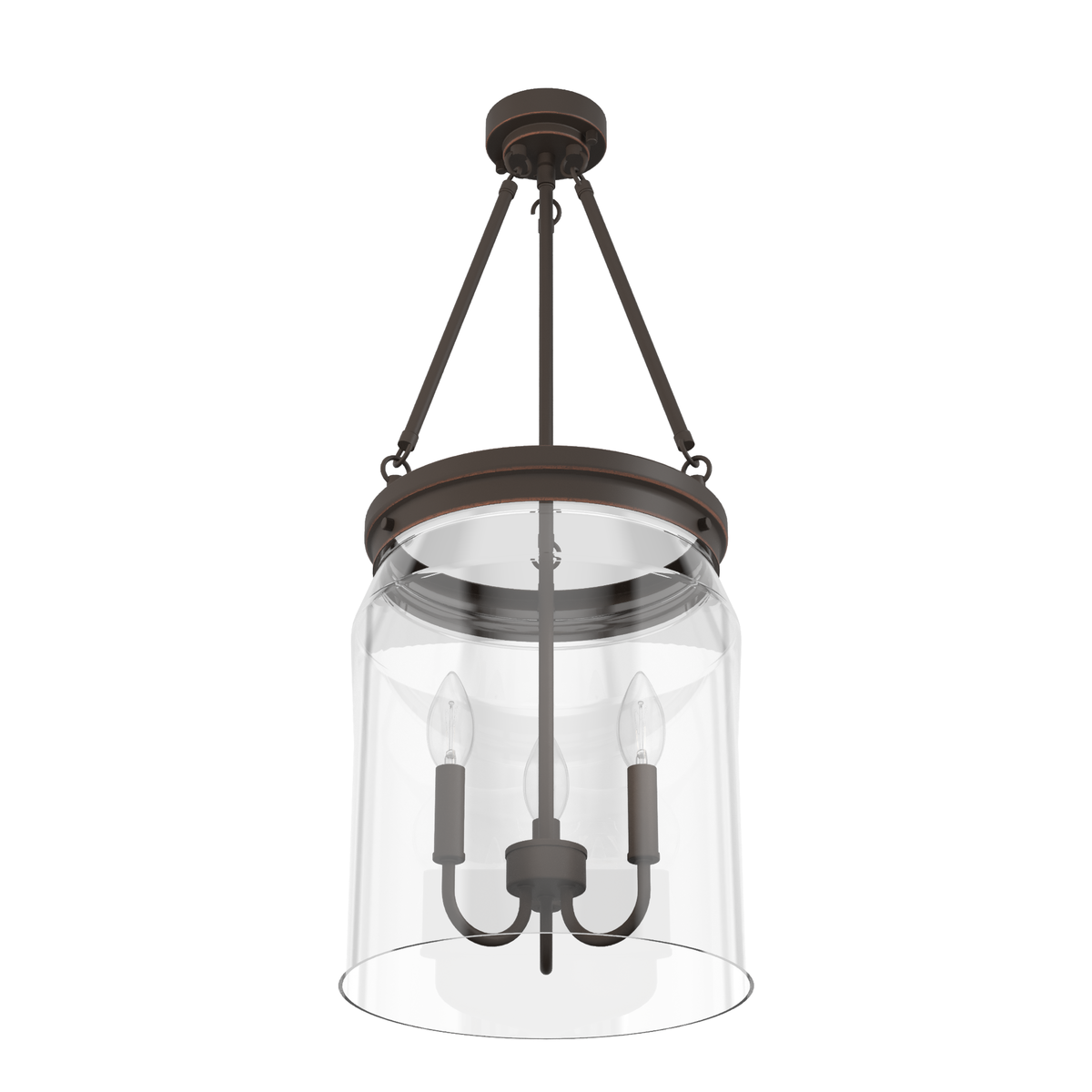 Devon Park 12-inch 3-light Onyx Bengal Lantern Pendant with Clear Glass
