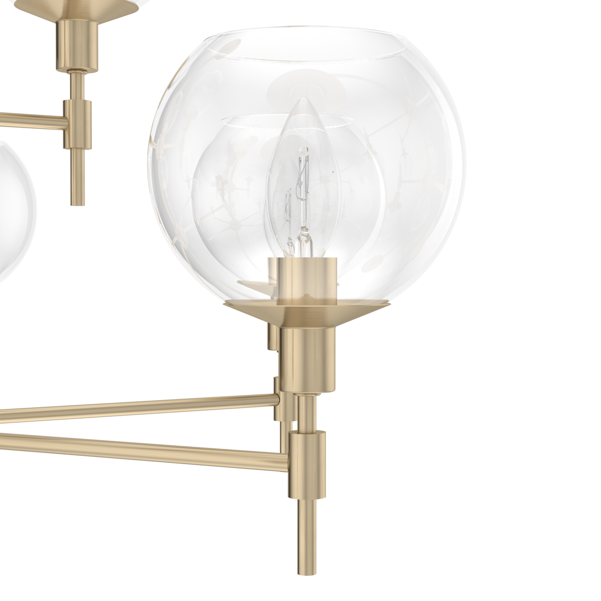 Xidane 32-inch 9-light Alturas Gold Chandelier with Clear Glass