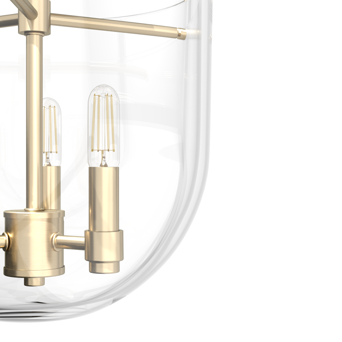 Sacha 11-inch 3-light Alturas Gold Semi-Flush Mount with Clear Glass