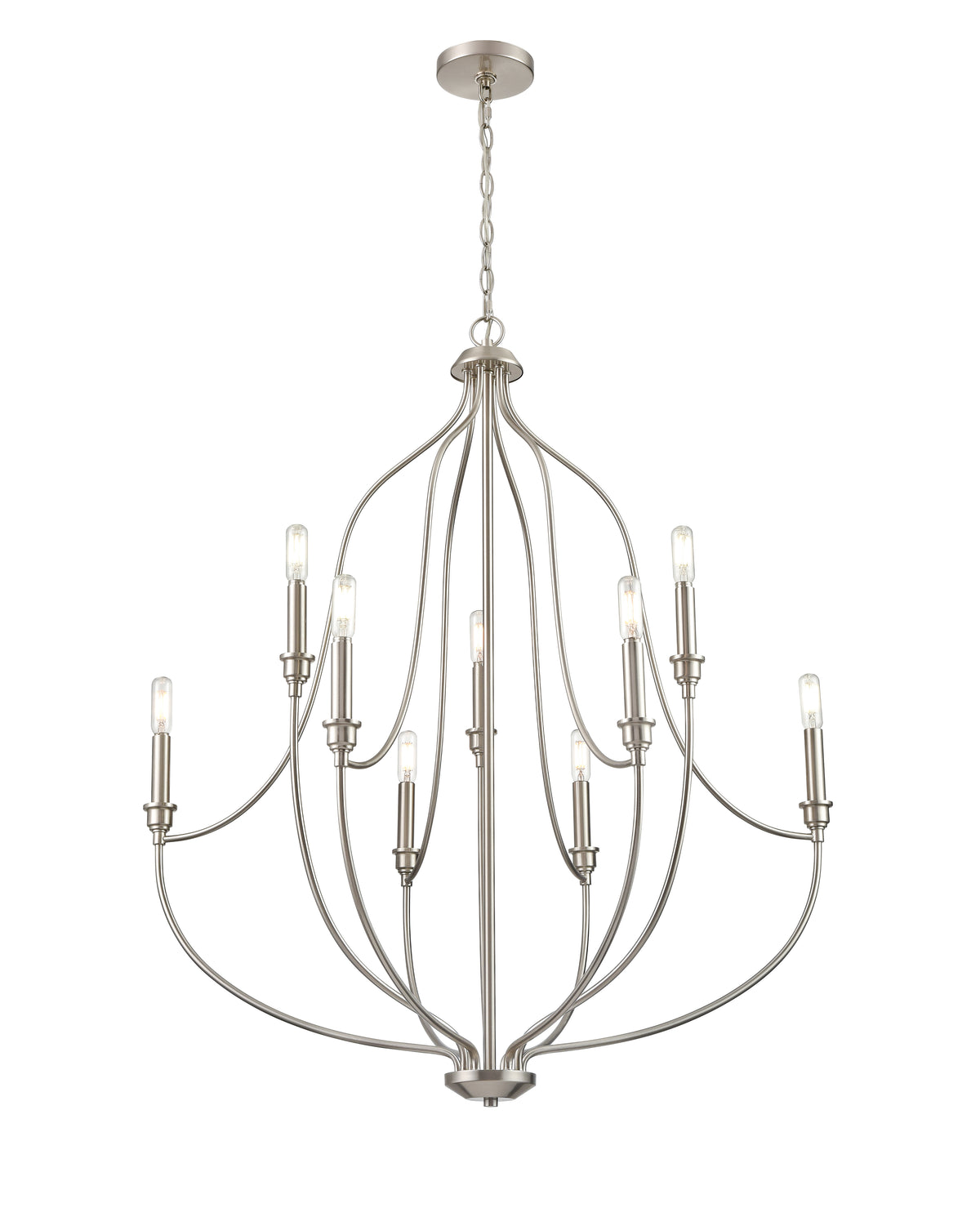 37.25'' Senoia Brushed Nickel 9 Light Chandelier