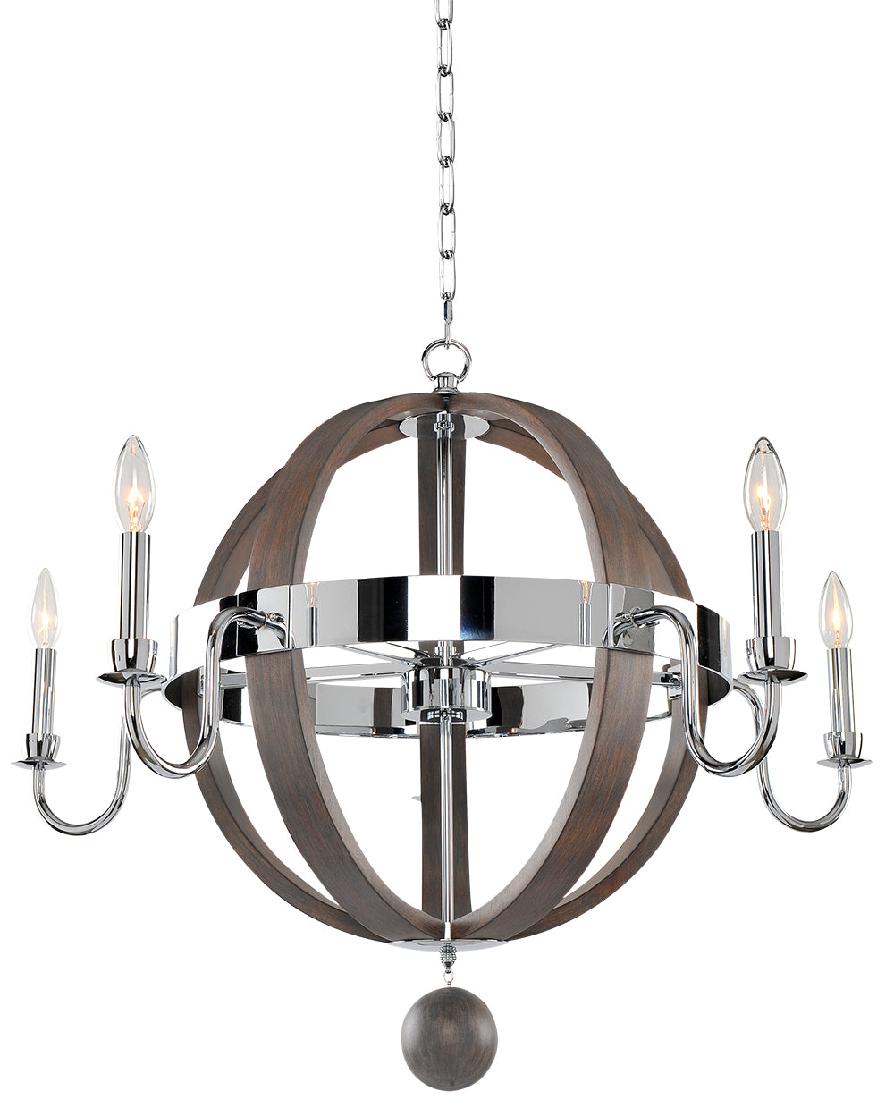 28'' Sharlow 5 Light Polished Chrome Chandelier