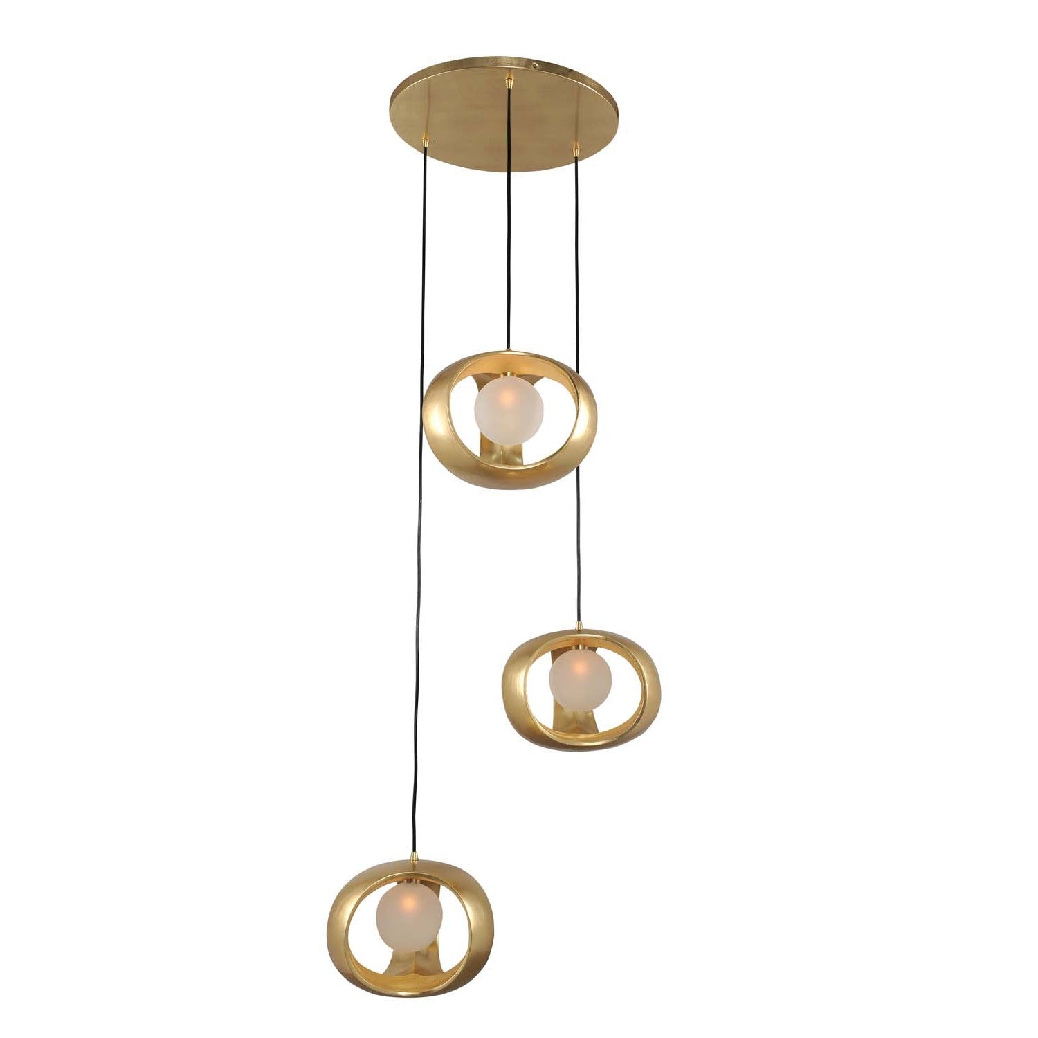 9'' Calistoga 3 Light Gold Leaf Multi-Pendant