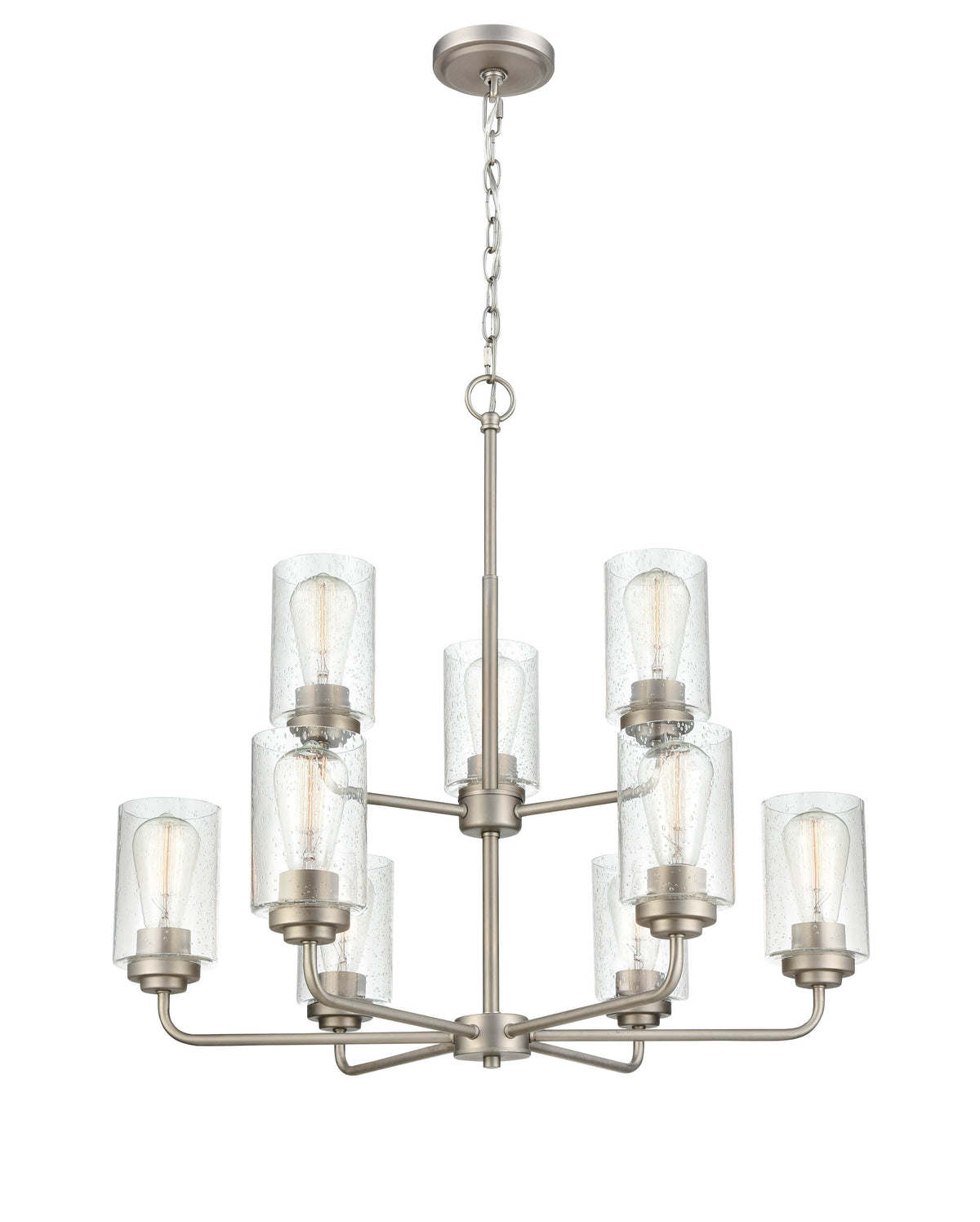 26.75'' Moven Satin Nickel 9 Light Chandelier