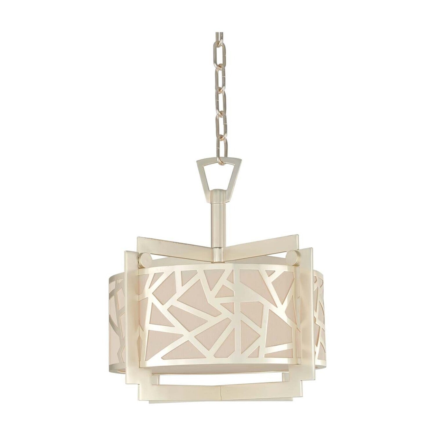 15'' Miramar 3 Light Rose Silver Semi-Flush Mount