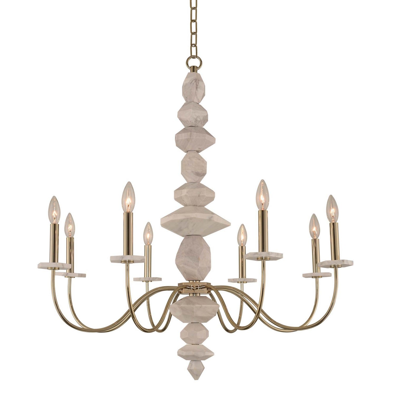 36'' Carrara 8 Light Champagne Gold Chandelier