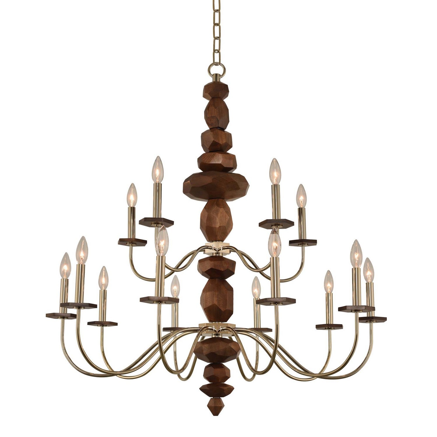 40'' Lassen 15 Light Champagne Gold Tiered Chandelier