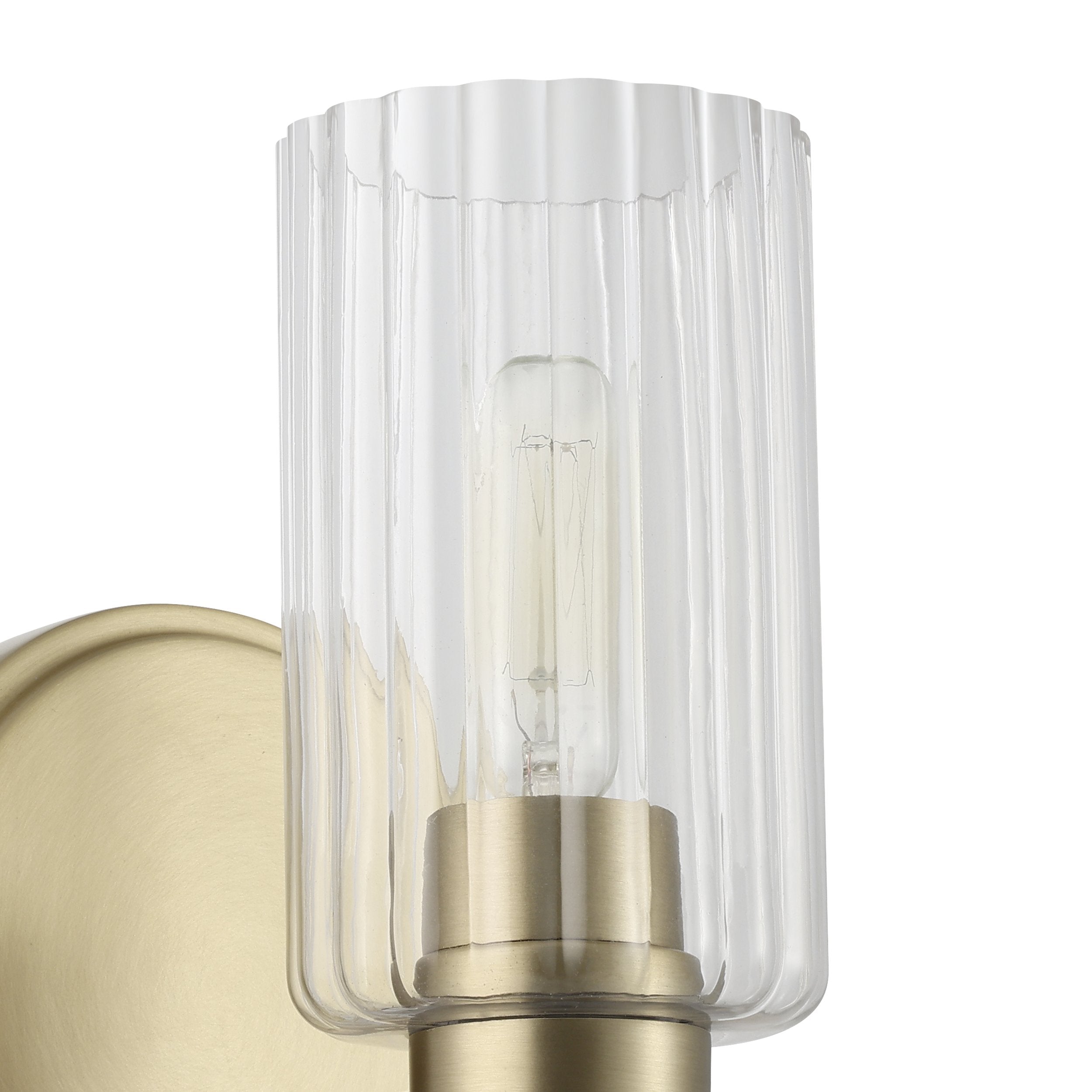 Bedminster 5-inch 1-light Champagne Gold Vanity Light with Clear Ribbed Glass Shade