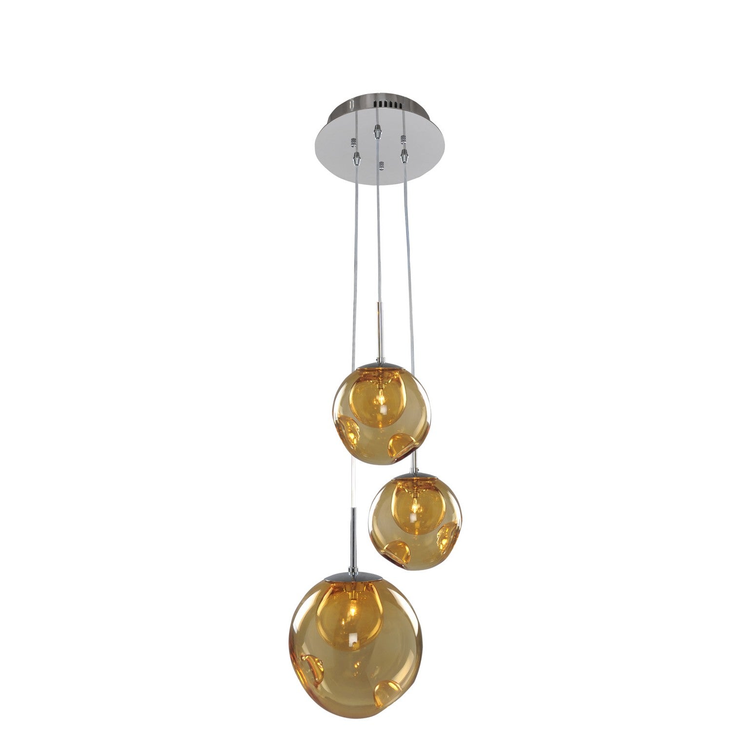 16.5'' Meteor 3 Light Polished Chrome Pendant