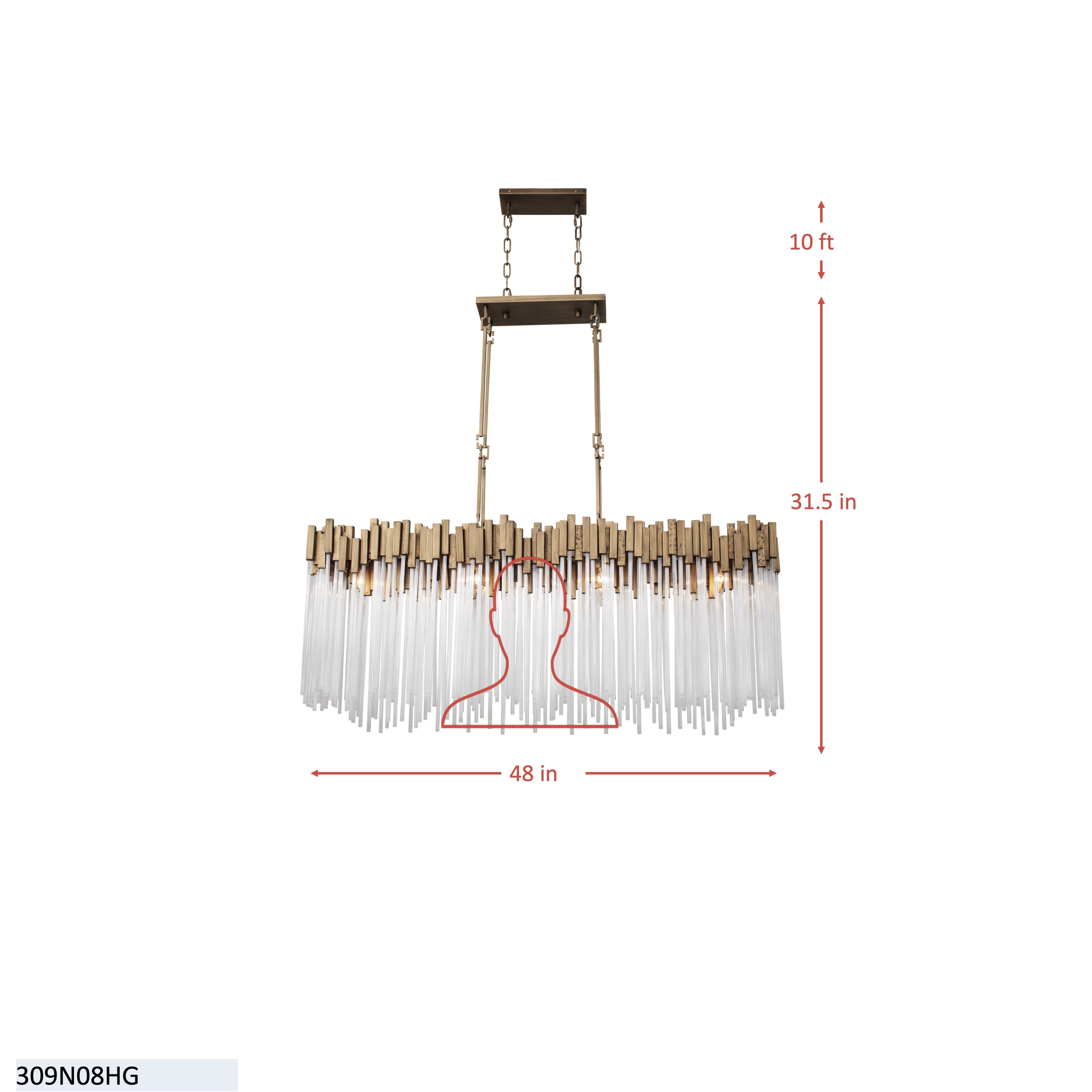 Matrix 8 Light Linear Pendant