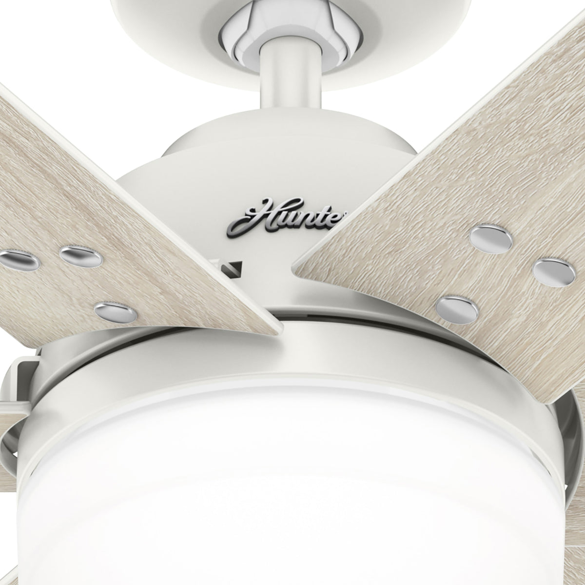 44 inch Pacer Fresh White Ceiling Fan with LED Light Kit and Handheld Remote