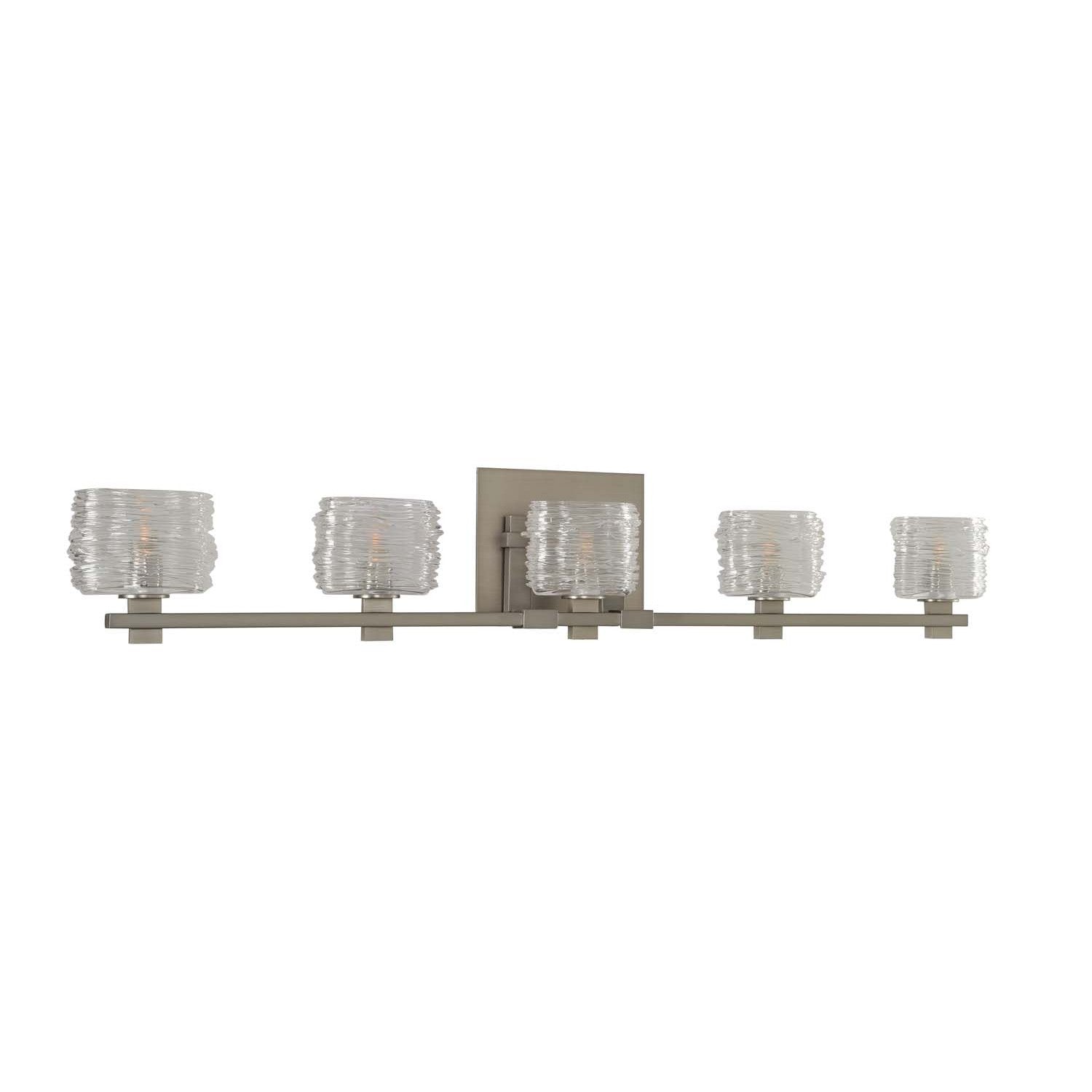 37'' Clearwater 5 Light Satin Nickel Vanity Light