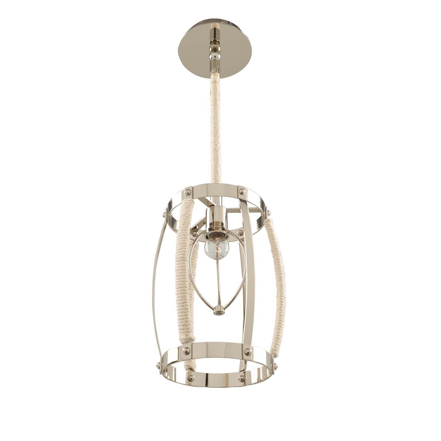12'' Bradbury 1 Light Polished Nickel Pendant