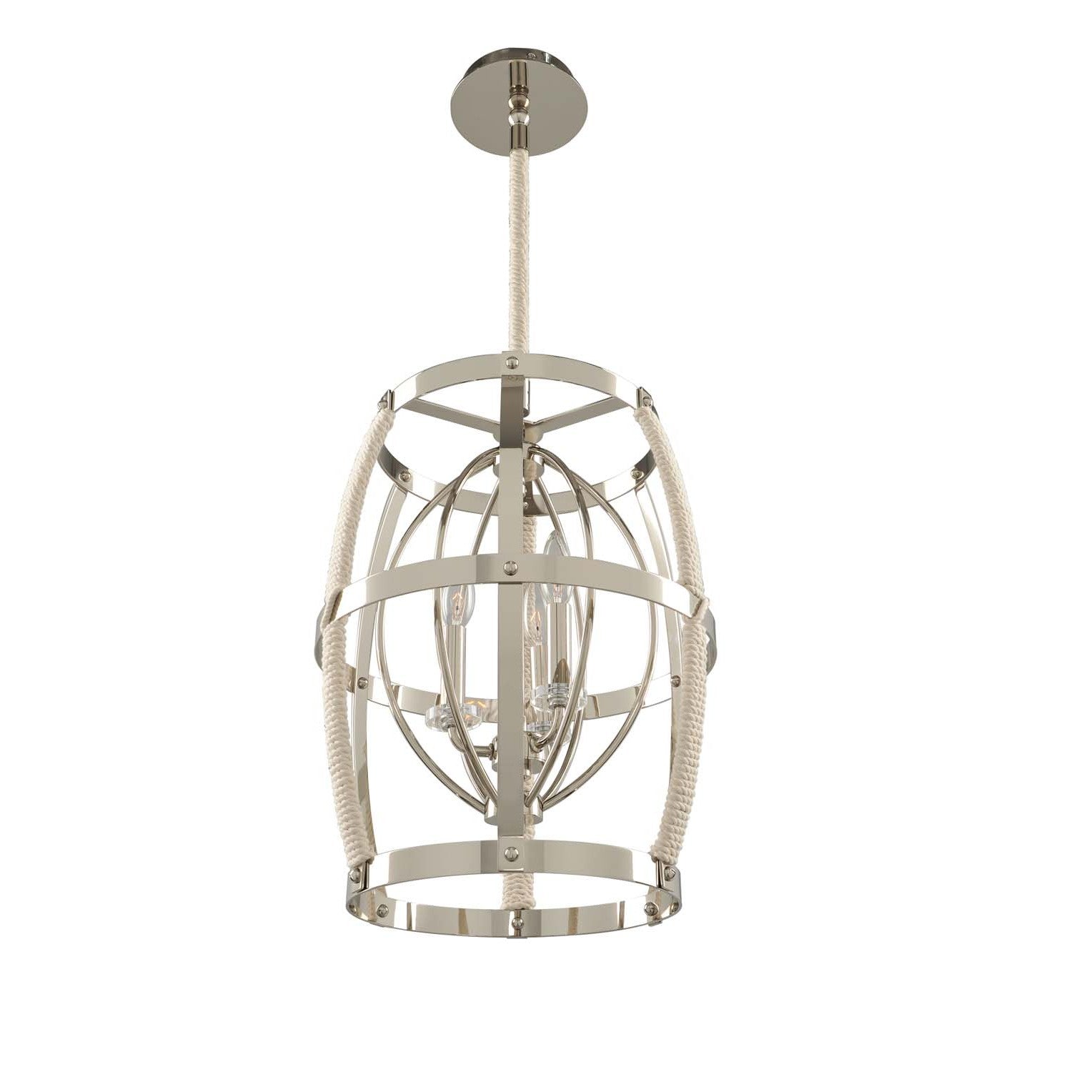 18'' Bradbury 3 Light Polished Nickel Pendant