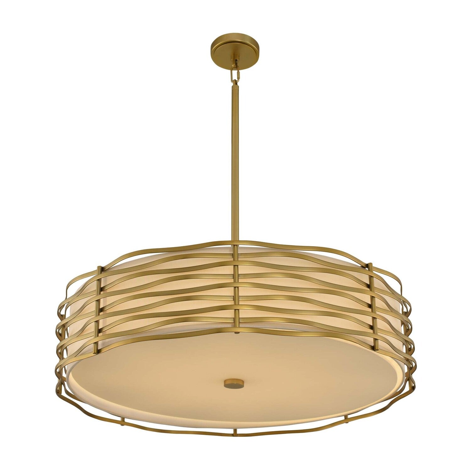 14'' Paloma 1 Light Vintage Pearlized Brass Pendant