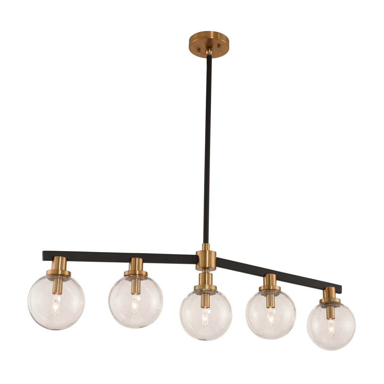 11'' Cameo 5 Light Matte Black Finish Linear Pendant
