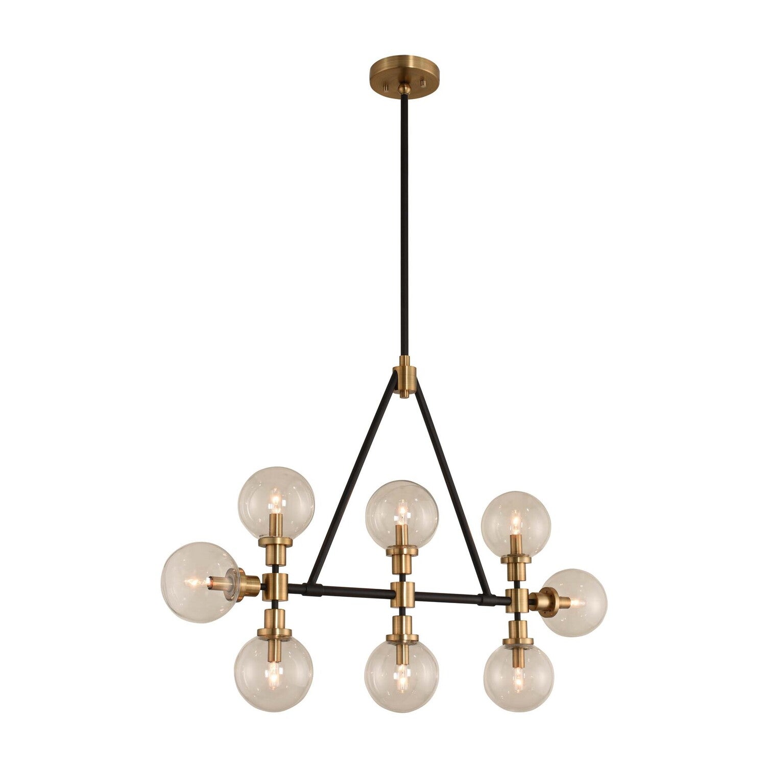 16'' Cameo 8 Light Matte Black Finish Linear Pendant