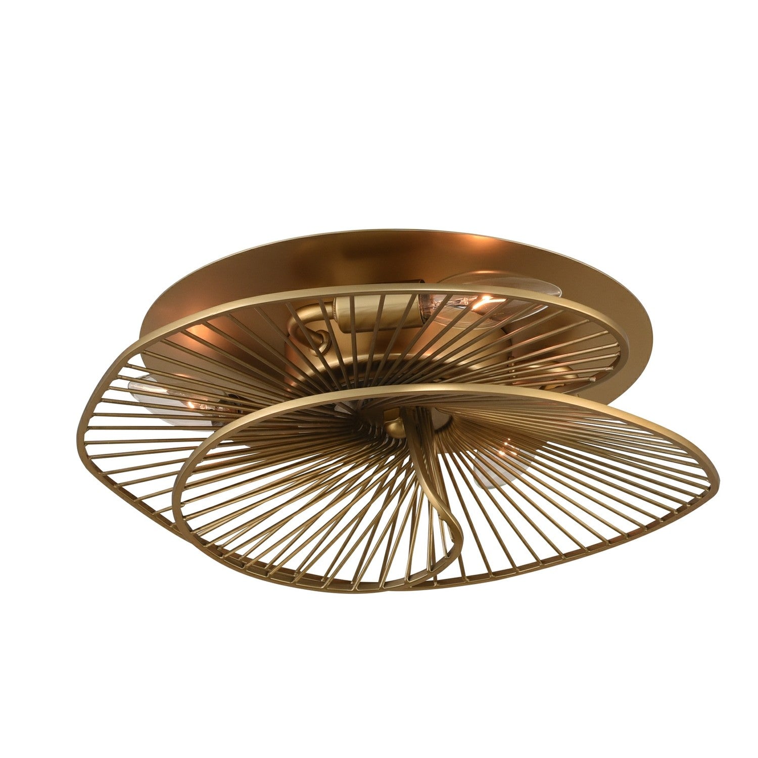 5'' Aurora 3 Light Nordic Brass Flush Mount