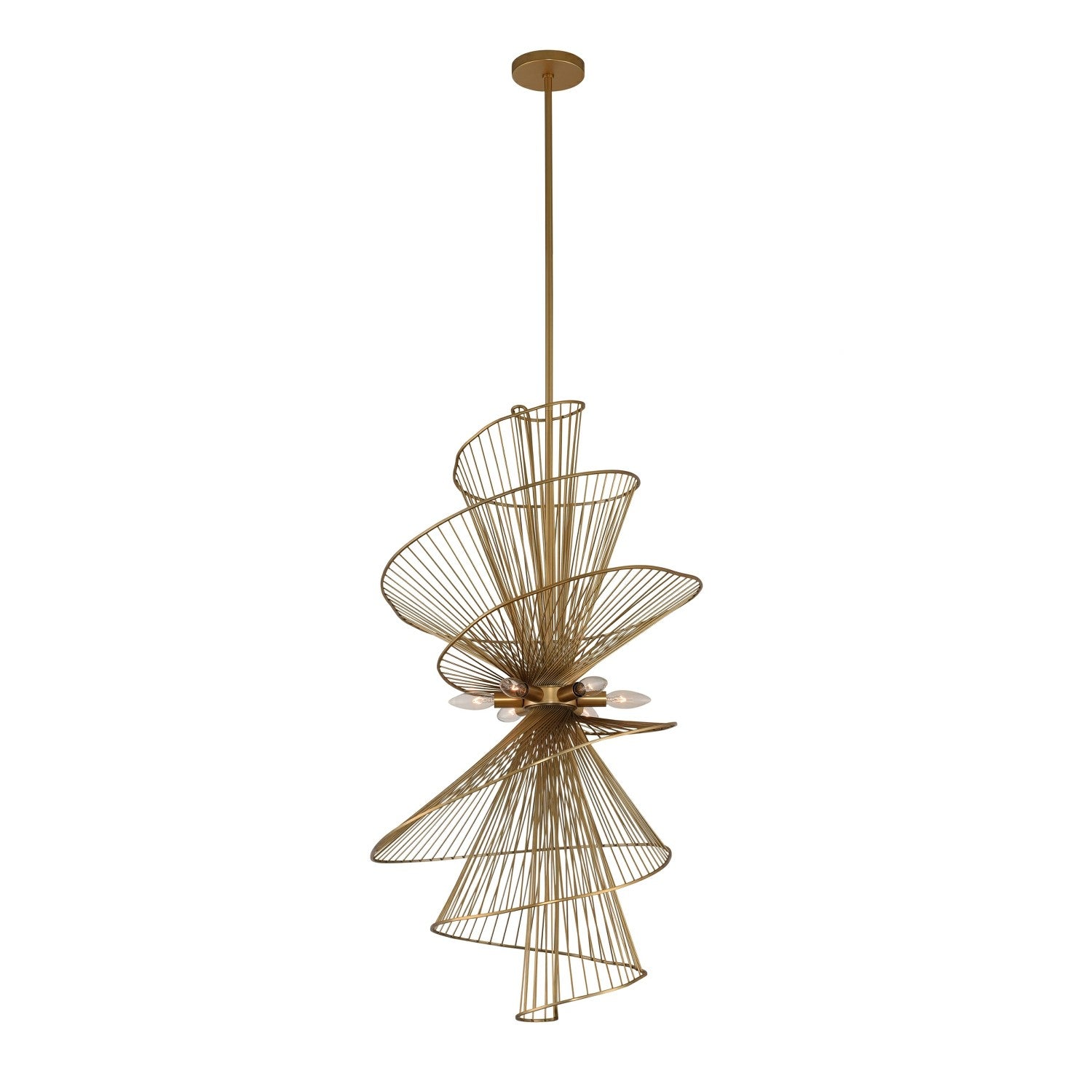 40'' Aurora 6 Light Nordic Brass Pendant