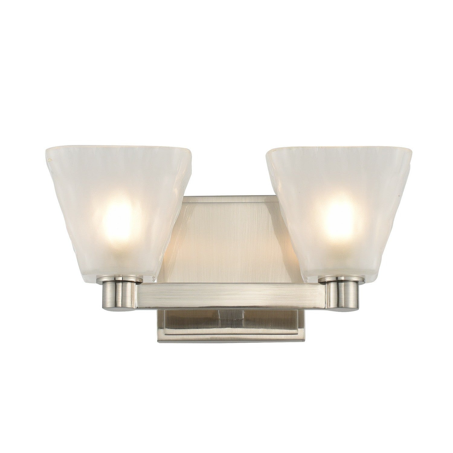 5'' Weston 2 Light Glazed Nickel Vanity Light