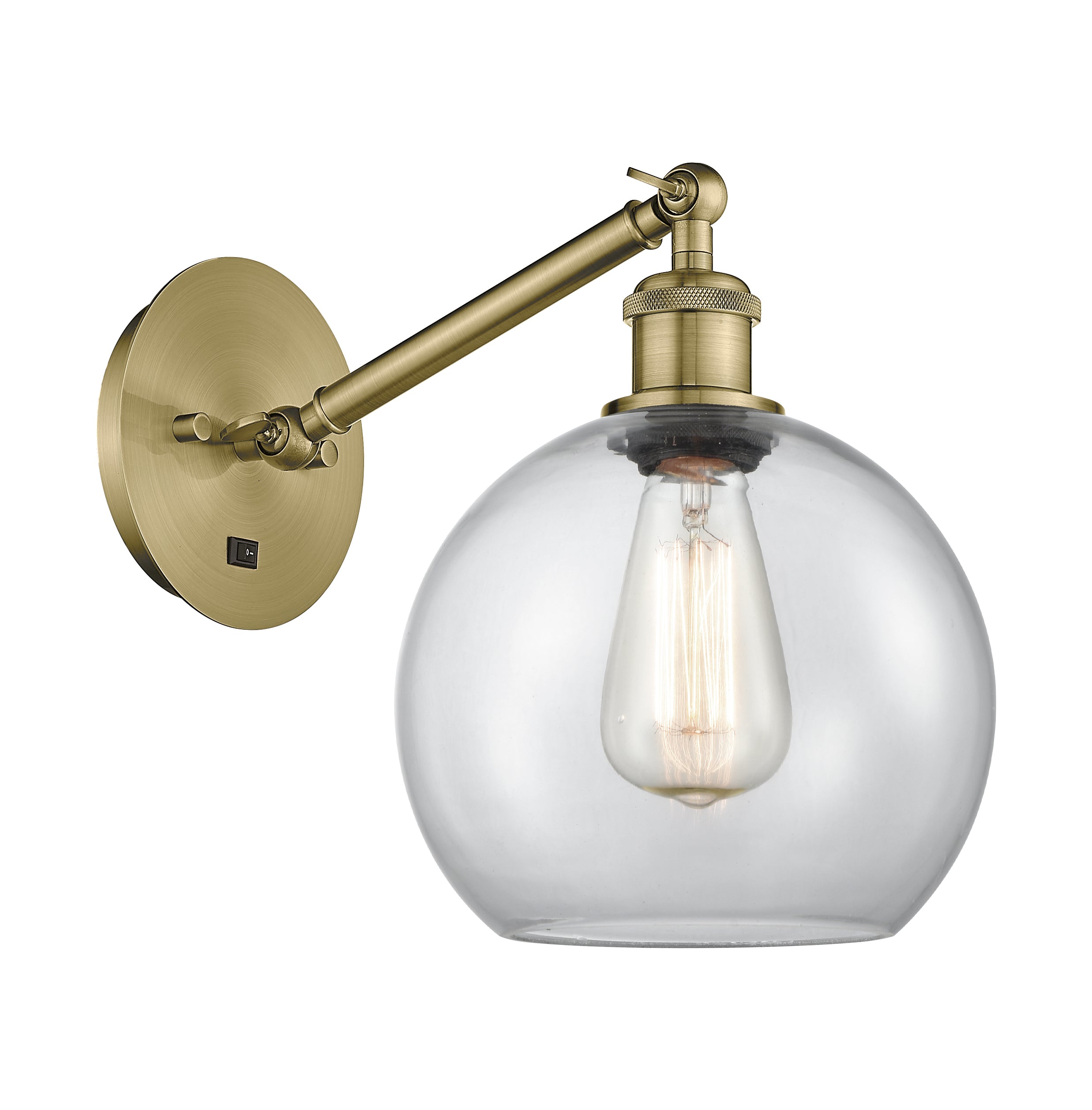 Ballston Sconce Cast Brass Steel Glass