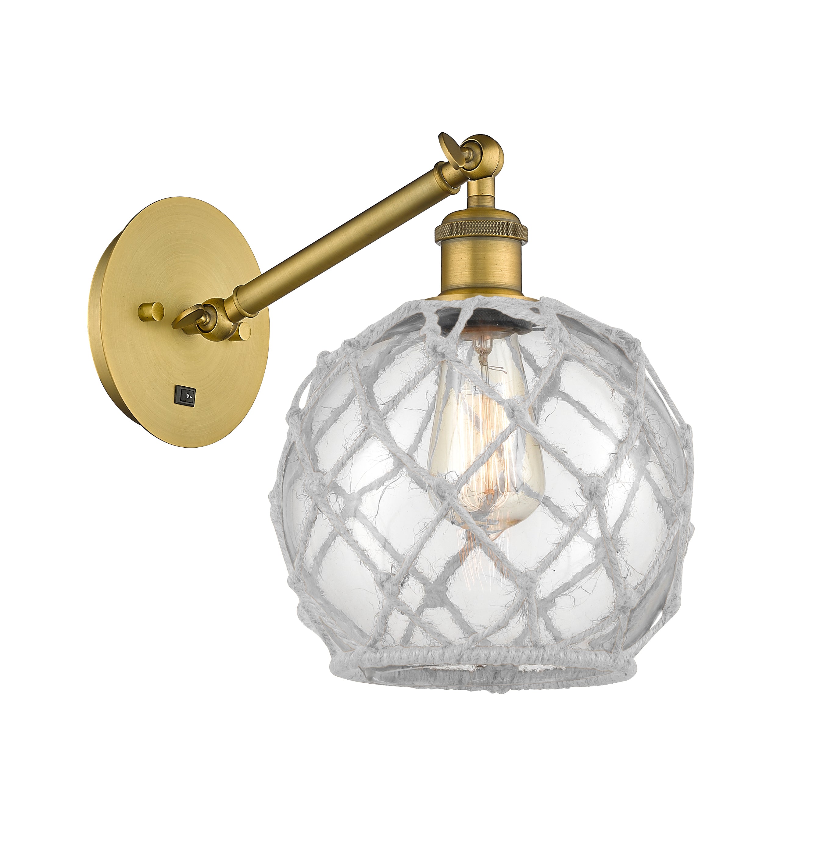 Ballston Sconce Cast Brass Steel Glass